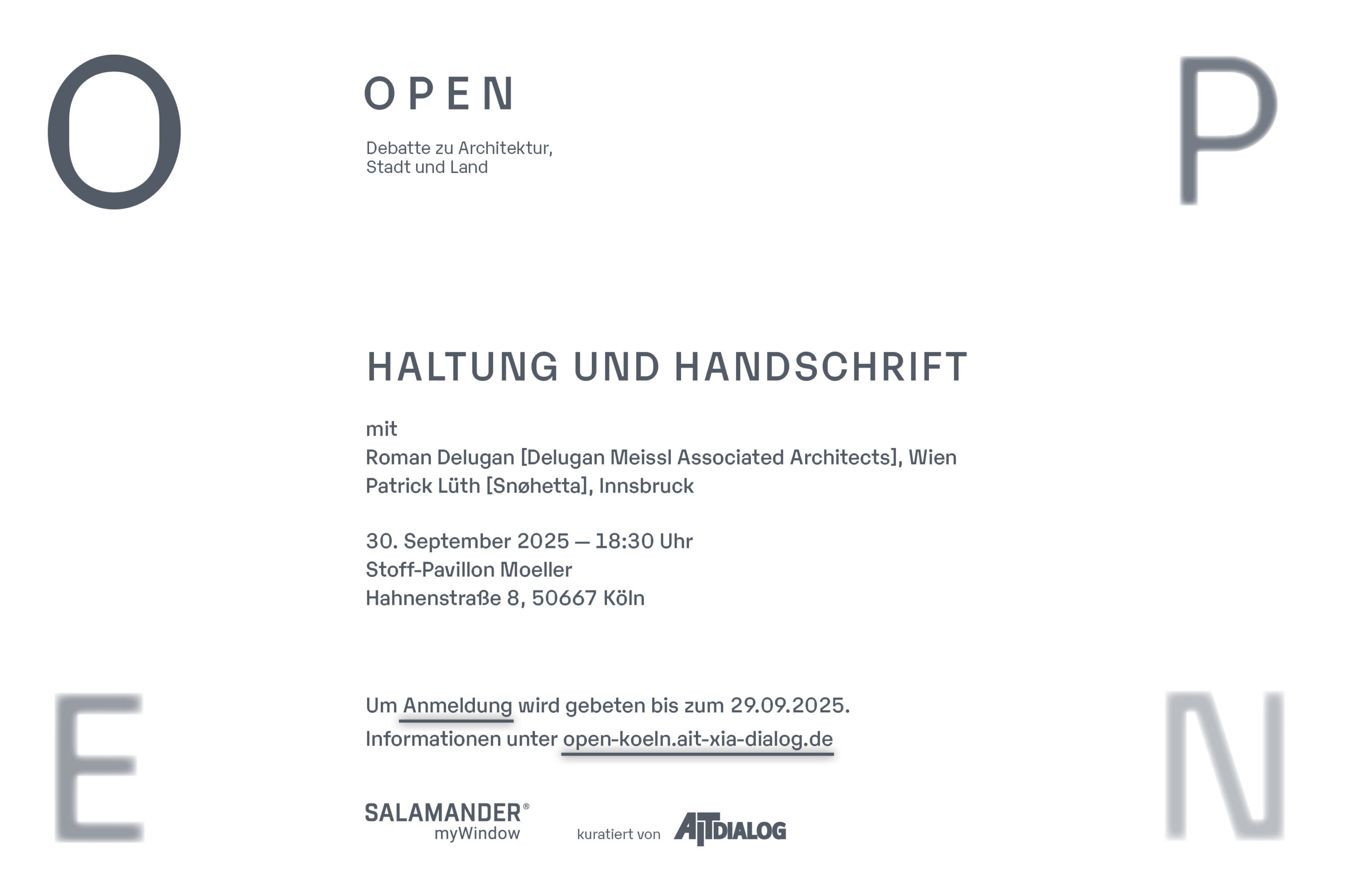 O P E N – Debatte zu Architektur, Stadt und Land – in Köln