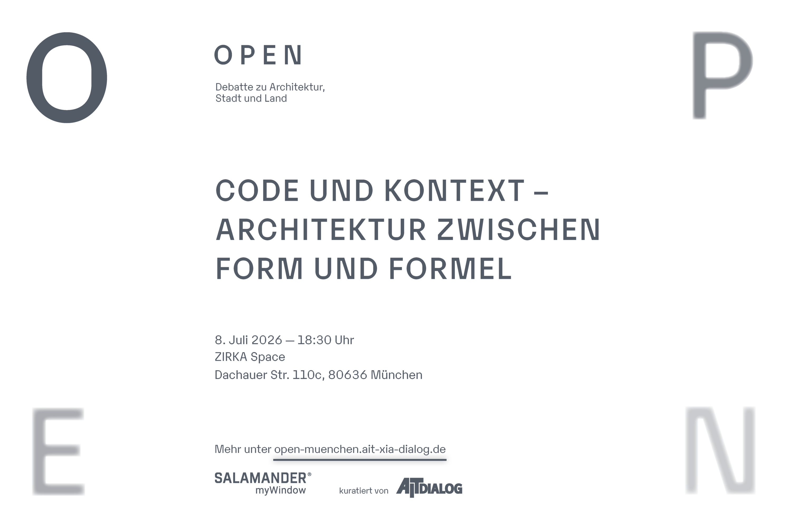 O P E N – Debatte zu Architektur, Stadt und Land – in München