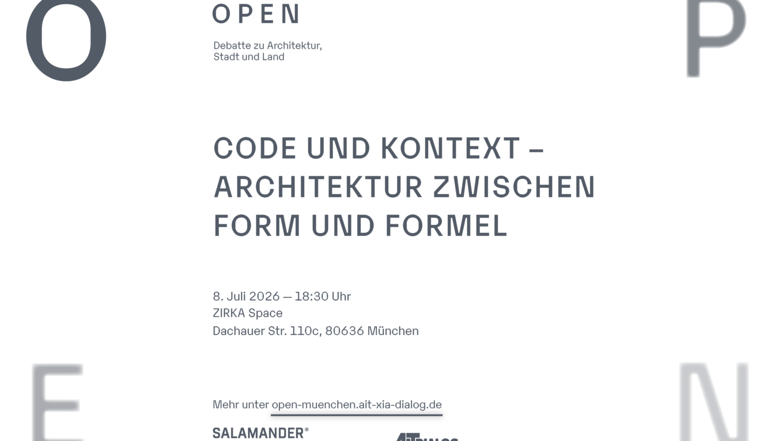 O P E N – Debatte zu Architektur, Stadt und Land – in München