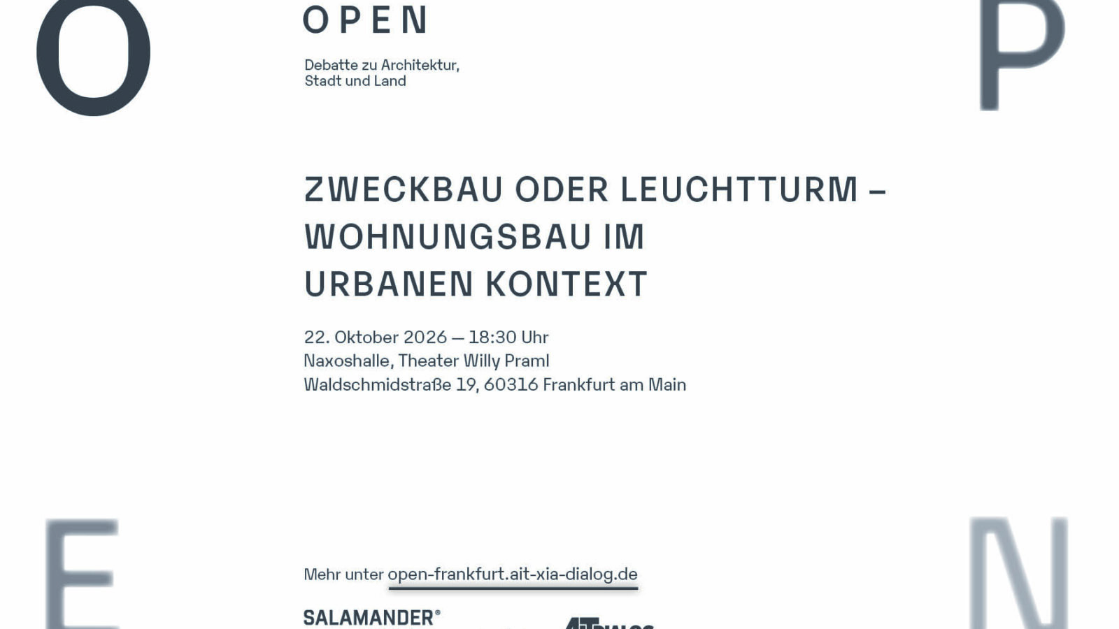 O P E N – Debatte zu Architektur, Stadt und Land – in Frankfurt am Main