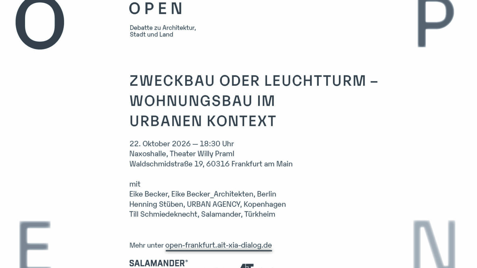 O P E N – Debatte zu Architektur, Stadt und Land – in Frankfurt am Main